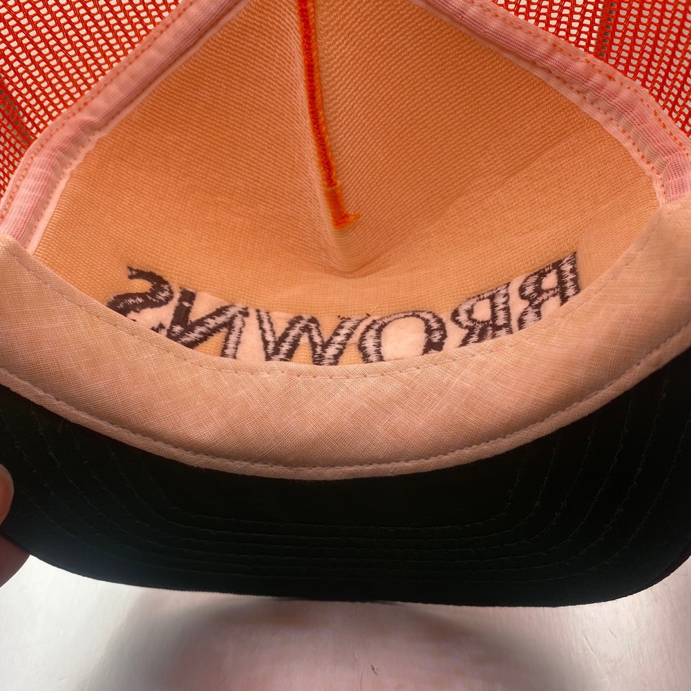 Vintage New Era Cleveland Browns Trucker Hat Orange Brown Snapback Made in USA - Picture 6 of 7